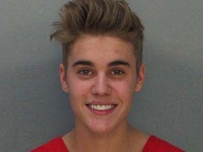 Miami Beach Police released this mugshot of singer Justin Bieber following his arrest Jan. 23, 2014.