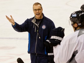 New Jets head coach Paul Maurice says he would have prefered the Maple Leafs had arrived in Winnipeg with their win streak in tact -- "coming in here fat and happy." (Brook Jones, QMI Agency)