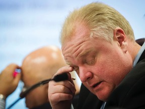 Mayor Rob Ford is pictured recently at City Hall during a meeting about Toronto's budget. (REUTERS)
