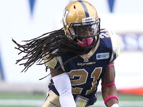 Defensive back Alex Suber has re-signed with the Bombers. (Kevin King/Winnipeg Sun file photo)