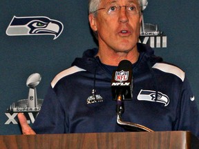 Seahawks head coach Pete Carroll says he approaches every game like it's a championship game. (John Kryk/QMI Agency)