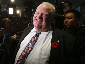 Toronto Mayor Rob Ford addresses the media outside his office at City Hall and then admits too smoking crack cocaine on Tuesday, November 5, 2013. (Jack Boland/QMI Agency)