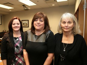 The Mental Health and Addictions program team includes Shannon Laird, left, Suzanne Cecchini and Mary Tasz. JOHN LAPPA/THE SUDBURY STAR/QMI AGENCY