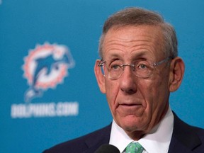 Team owner Stephen Ross speaks about the hiring of new Head Coach Joe Philbin of the NFL's Miami Dolphins at a news conference in Davie, Florida January 21, 2012. (REUTERS/Andrew Innerarity)