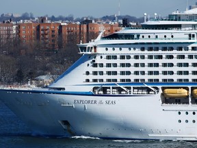 Royal Caribbean's Explorer of the Seas passes under the Verrazano-Narrows Bridge as it enters New York harbour January 29, 2014. (REUTERS/Eduardo Munoz)