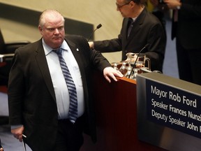 Mayor Rob Ford in city council chambers at Toronto City Hall on Wednesday, January 29, 2014. (Michael Peake/Toronto Sun)