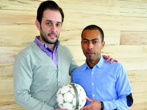 David Debenedictis, AG London’s director of soccer (left), and Jose Figueiredo, AG London’s technical director, Jan. 23, 2014. The pair has recently started AG London, a new local youth development academy that will open this summer. CHRIS MONTANINI\LONDONER\QMI AGENCY