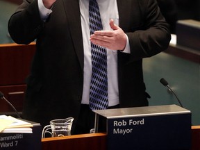 Toronto Mayor Rob Ford at city council budget meeting on Wednesday, January 29, 2014. (Michael Peake/Toronto Sun)