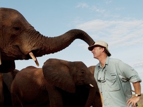 Photo supplied  
Sudbury filmmaker David Lickley hobnobs with elephants during the making of Born To Be Wild.