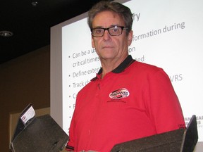 Dale Cowan, a senior agronomist with Southern Cooperative Services in Chatham, used this bat-winged drone in 2013 to help map over 8,000 acres of farm fields in Southwestern Ontario. Weighing only half a kilogram, the drone's camera can snap up to 300 images over a single field.