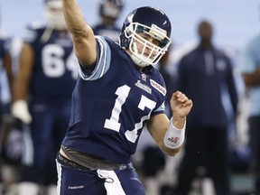 QB Zach Collaros (above) has signed with Hamilton, which means the Bombers are likely to pursue Henry Burris. (Stan Behal/QMI Agency file photo)