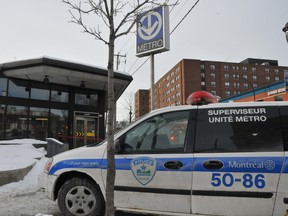 A woman may have been killed by her scarf that might be stuck in escalators at Fabre metro station in Montreal Thursday, January 30, 2014.
SYLVAIN DENIS / QMI AGENCY