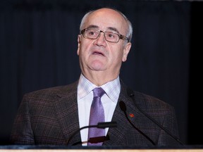 Minister of Veterans Affairs and former police chief of London Julian Fantino speaks during a Canadian Club luncheon at the London Convention Centre in London, Ont. on Friday December 13, 2013. (DEREK RUTTAN/The London Free Press/QMI Agency)