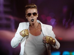 Justin Bieber in concert. (REUTERS)