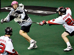 Dane Stevens, shown here in action with the Rush in 2010, hadn't playedd a game with the Rush this season before being traded. (Edmonton Sun file)