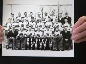 The original Western men?s hockey team, known as the All-Stars, included defenceman Larry Chircoski, third from left in the middle row.  (DEREK RUTTAN, The London Free Press)