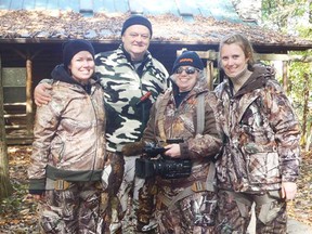 The Marchand family of Goderich star in the Wild TV series, ‘Just us Hunting’. From left, Erica, Rick, Louise and Kelly.