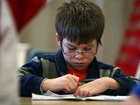 Students work in Mrs. Parcher's Grade 2 class at Abbey Lane Public School in Oakville. (Dave Abel/Toronto Sun)