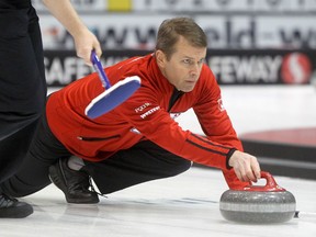 Jeff Stoughton,  during action at the Men's Provincial Championship Curling at the MTS Iceplex, in Headingley.  Saturday. February 01, 2014.  Chris Procaylo/Winnipeg Sun/QMI Agency