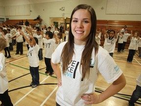 Elementary school students participated in a fundraising dance-a-thon at Stevenson-Britannia Elementary School in Winnipeg.  Breanne Hearsum is the coordinator of the event.  Wednesday, January 29, 2014. (Chris Procaylo/Winnipeg Sun/QMI Agency)