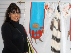 Chatham's Darla Fisher-Odjig has her art on display at the Wallaceburg Museum until the end of February. The exhibit is part of a Artspace satellite art show, and opened with a reception on Jan. 16.