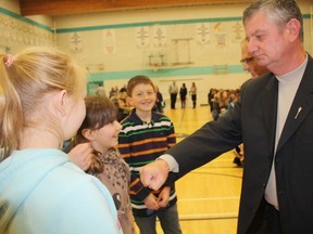 Whitecourt-Ste. Anne MLA George VanderBurg was at Onoway Junior Senior High School Thursday, Jan. 30 to announce the pronvincial government’s plan to build a new school.
submitted