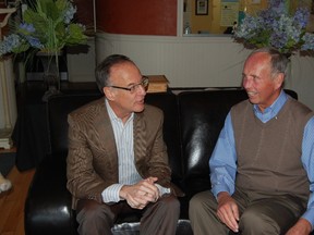 Dr. Robert Oliphant and Grand Bend Rotary president Bruce Shaw