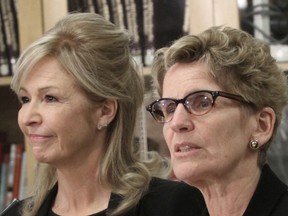 Premier Kathleen Wynne speaks in support of Niagara Falls byelection candidate Joyce Morocco during at tour at St. Michael's Catholic High School in Niagara Falls on Jan. 17. The byelection is set for Feb. 13.
Mike DiBattista/Niagara Falls Review/QMI Agency