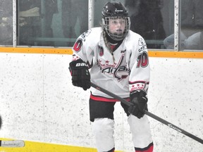 Caps forward Hannah Dalrymple during a 2-0 loss to Pembina Valley Feb. 3. (Kevin Hirschfield/THE GRAPHIC/QMI AGENCY)