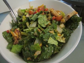 The Chopped Leaf’s Southwest salad, with romaine lettuce, black bean corn salsa and a chipotle lime dressing.