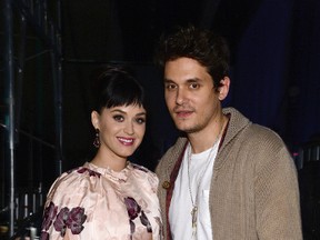 Recording artists Katy Perry (L) and John Mayer pose backstage at "The Night That Changed America: A GRAMMY Salute To The Beatles" at the Los Angeles Convention Center on January 27, 2014 in Los Angeles, California.  Larry Busacca/Getty Images for NARAS/AFP