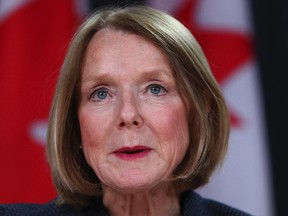 NDP finance critic Peggy Nash speaks to the media at the National Press Theatre in Ottawa in this Feb 21, 2013 file photo. (Andre Forget/QMI Agency)