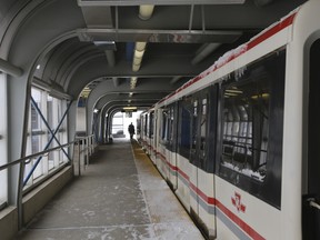 TTC's Scarbrorough Rapid Transit trains sit idle inside the McCowan station. Snow and ice had covered the rails shutting down the system from McCowan to Kennedy stations. (JACK BOLAND/Toronto Sun)