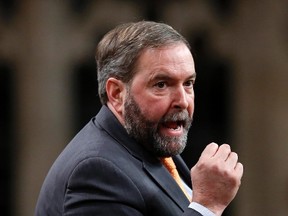 New Democratic Party leader Thomas Mulcair speaks during Question Period in the House of Commons on Parliament Hill in Ottawa February 4, 2014. REUTERS/Chris Wattie