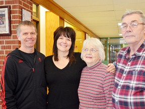 Walking for hope - Brian and Shelley McGavin with Ruby and Laird Finlayson.