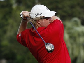 Brad Fritsch of Manotick, Ont., drives the ball on the 18th hole during the final round of the Web.com Tour Championship in Ponte Vedra Beach, Fla., on Sept. 29, 2013. The Web.com Tour will be making a stop in Halifax this summer. (Michael Cohen/Getty Images/AFP/Files)