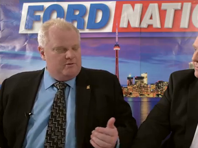 Mayor Rob Ford and Councillor Doug Ford in a Ford Nation preview posted to YouTube Thursday, Feb. 6, 2014.