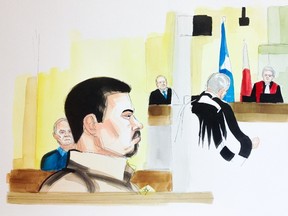 Luka Rocco Magnotta at the courthouse in Montreal, Thursday, Feb. 6, 2014. (DELF BERG/QMI Agency Illustration)