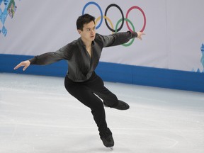 Patrick Chan in the men's short program of the team event at the Sochi Olympics on Feb. 6 (Ben Pelosse, QMI Agency)