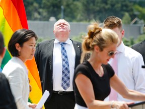 Toronto mayor Rob Ford was much displeased to see the rainbow flag flying at City Hall instead of the Canadian flag on Day 1 of the Sochi Olympics. (ERNEST DOROSZUK/QMI Agency)