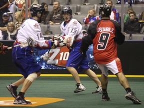 Toronto Rock’s Garrett Billings vs. Philadelphia earlier this season.(JACK BOLAND/Toronto Sun)