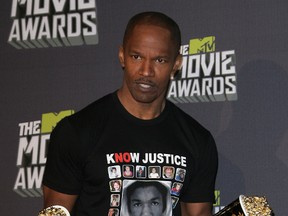 Jamie Foxx at the 2013 MTV Movie Awards held at Sony Pictures Studios - Press Room in Los Angeles, CA, United States on Apr.14, 2013. (Adriana M. Barraza/WENN.com)