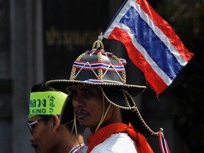Anti-government protesters take part in a rally near the Interior Ministry in Bangkok February 10, 2014. (REUTERS/Chaiwat Subprasom)