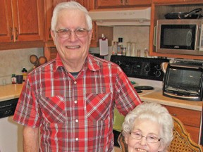 Gordon and Doris Cupskey, of Monkton, are celebrating 60 years of love in 2014. Gordon has given his wife the same Hallmark card (pictured on their kitchen table) on Valentines Day, every year since 1953. The couple will also celebrate their 60th wedding anniversary this June. KRISTINE JEAN/MITCHELL ADVOCATE