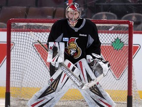 Ottawa Senator Craig Anderson during practice at Canadian Tire Centre  in Ottawa, On. Wednesday Jan 29, 2014. Tony Caldwell/Ottawa Sun/QMI Agency