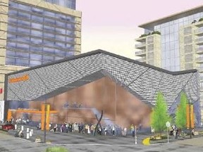 An artist?s rendering shows a proposed performing arts centre project in downtown London. (Free Press file illustration)