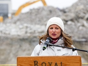Rona Ambrose, Edmonton - Spruce Grove MP and federal minister for health, speaks at the ground breaking ceremony for the new Royal Alberta Museum in Edmonton, Alta., on Friday, Feb. 7, 2014. (Ian Kucerak/QMI Agency)