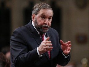 New Democratic Party leader Thomas Mulcair speaks during Question Period in the House of Commons on Parliament Hill in Ottawa February 10, 2014. (REUTERS/Chris Wattie)