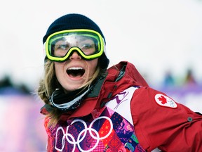 Canada's Dara Howell wins the gold medal in women's ski slopestyle at the 2014 Sochi Olympic Winter Games, Deb. 11, 2014. (BEN PELOSSE/QMI Agency)