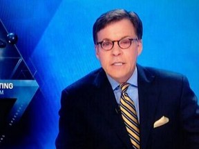 A screen grab shows NBC's Bob Costas before he was taken off the air due to an eye infection.